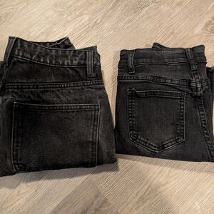 2 Pairs Of Distressed Black Skinny Jeans- Size XS/0 Gothic Punk Aesthetic